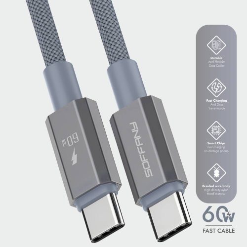 SOFFANY 60 WATT TYPE-C TO TYPE-C HIZLI ŞARJ KABLOSU - Görsel 2