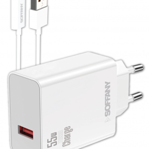 SOFFANY 55 WATT TURBO USB-A TO TYPE-C ŞARJ SETİ