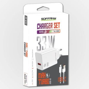 SOFFANY 33 WATT TURBO USB-A TO TYPE-C ŞARJ SETİ
